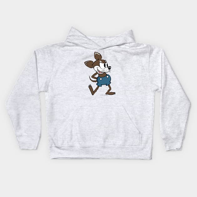 Vintage chihuahua cartoon- dark brown Kids Hoodie by FanboyMuseum